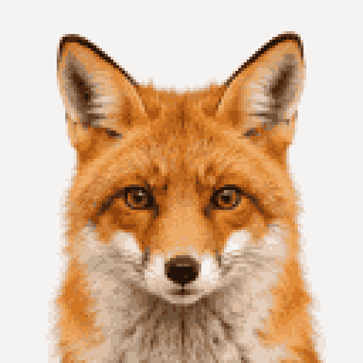 A fox photo turned into a pixel avatar