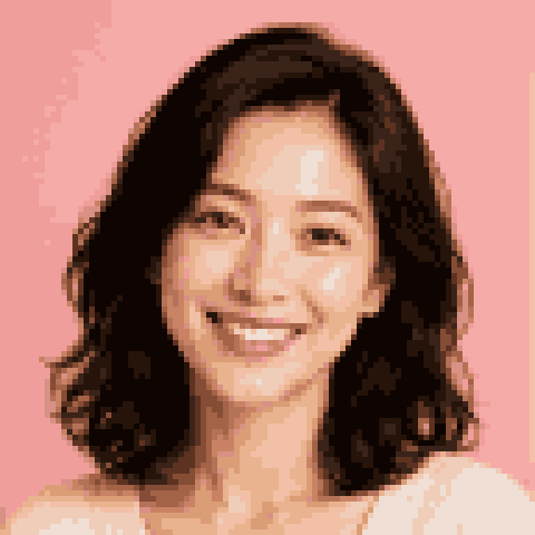 a portrait photo converted to pixel art