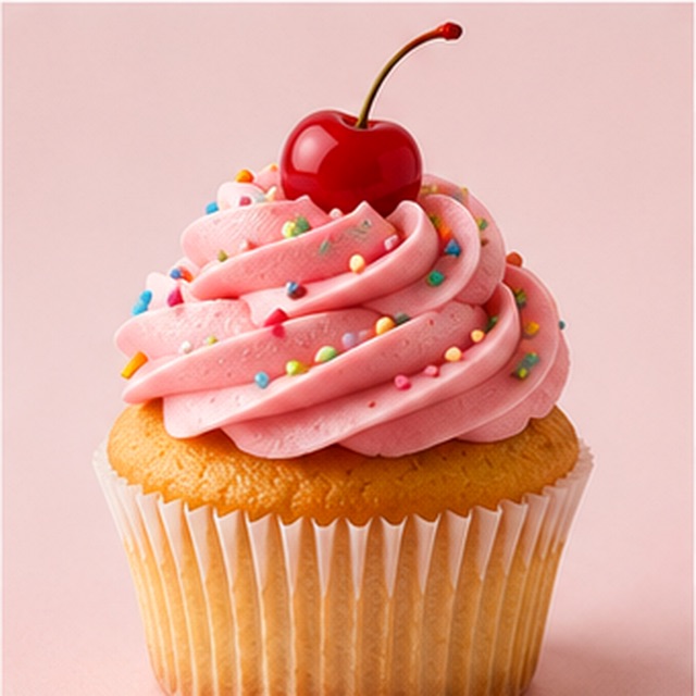 Original — a cupcake photo converted to pixel art